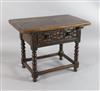 A 17th century Spanish walnut table W.2ft 10.75in. H.2ft 1in.                                                                          