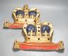 A pair of Victorian papier mache coronet appliqués, 34cm                                                                                                                                                                    