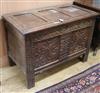 A carved oak coffer W.101cm                                                                                                            