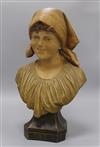 A Goldscheider bust of a girl                                                                                                          