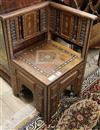 A Syrian mother of pearl and bone inlaid corner chair W.45cm                                                                           