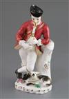 A Rockingham porcelain figure of a piping shepherd, c.1826-30, h. 18.5cm, some losses                                                  