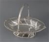 An early George III pierced silver oval bread basket, by Edward Aldridge, 37.5 oz.                                                     