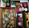 A collection of WWI and WW2 general service medals and other medals, etc.                                                              