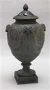 A Wedgwood black basalt pot pourri vase (a.f.)                                                                                         