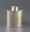 A George III silver oval tea caddy, by Soloman Hougham, 5.5. oz.                                                                       