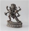 A Tibetan bronze group of Makahla height 16cm                                                                                          