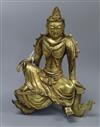 A Chinese gilt bronze figure, Qing 17th century height 25cm                                                                            