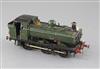 A scratch built 0-6-0 Pannier locomotive, number 5758, GW green livery, with switch for reversing for shunting, overall 23cm           