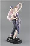 A large Art Deco Goldscheider group of two dancers, possibly based on the Dolly Sisters, height 40cm                                   