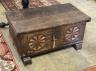 A 17th century and later Spanish oak coffer, length 86cm, depth 44cm, height 41cm                                                                                                                                           
