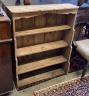 A Victorian pine open bookcase, width 83cm, depth 27cm, height 100cm                                                                                                                                                        