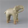 A large Thai Sawankhalok celadon figure of an elephant, 14th/15th century, H. 21cm, L. 25.5cm                                          