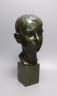 Ida Nelson, a green patinated bronze head of a boy, signed and dated 1926, 42 cms high.                                                                                                                                     