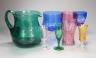 A mixed group of coloured glassware                                                                                                                                                                                         