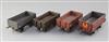 A 7 plank open wagon 12T, no.12001, a 5 plank open wagon 12T, no.41841, an NE 6 plank open wagon 8T,                                   