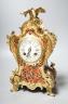 A 19th century French scarlet boulle work 8 day mantel clock 30cm                                                                                                                                                           