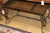 A bronzed metal mirror top coffee table W.88cm                                                                                         