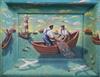 § Pamela Jane Crook (1945-) 'Fishers' overall 16 x 20in.                                                                               