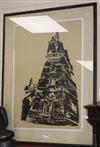 Chris White (20th century), monochrome lithograph, 'The Edifice' [Highgate Church], 92 x 67cm                                          