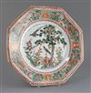 A Chinese famille verte octagonal dish, Kangxi period, W. 31.5cm                                                                       