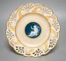 A Mintons pate sur pate cabinet plate, attributed to Alboin Birks, c.1905, diameter 23cm                                                                                                                                    
