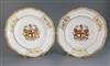 A pair of Spode armorial dinner plates, c.1825, 10.25in.                                                                               