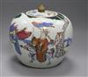 A 19th century Chinese famille rose globular jar and cover height 24cm                                                                 