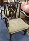 A set of six Chippendale style dining chairs                                                                                           