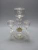 A three branch four section glass epergne, height 35cm                                                                                                                                                                      