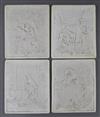 Eleven German porcelain lithophanes, late 19th century, 29.5 x 23.5cm excl. frame                                                      