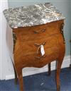 A pair of Louis XV style marble top bedside cabinets W.39cm                                                                            