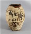 A 19th century, probably French, earthenware storage jar, 23in.                                                                        