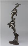 James Osborne (1940-1992). A bronze group of children riding dolphins, height 21.5in.                                                  