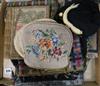 A collection of needleworked bags and purses                                                                                           