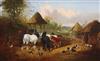 After John Frederick Herring Jnr Farmyard scenes 18 x 29in.                                                                            