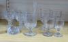 A small collection of wine and ale glasses, rummer height 15cm                                                                                                                                                              