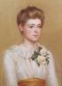 MRG 1887, Portrait of a young lady wearing a rose corsage, pastel, 64 x 45cm                                                                                                                                                
