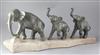 Brault. An Art Deco bronze group of elephants, height 11.5in. length 30in.                                                             