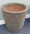 A pair of large glazed garden pots W.67cm                                                                                              