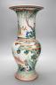 A Chinese famille verte yen-yen vase, Kangxi mark but later, 45cm                                                                                                                                                           