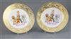 A pair of Chamberlains Worcester armorial plates, 7.25in.                                                                              