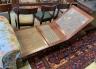 A Victorian caned mahogany folding campaign day bed, length 186cm, width 71cm                                                                                                                                               