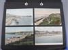 A postcard album of views of mostly Eastbourne etc (approx. 128 on sheets) 21 loose and one First World War souvenir                   