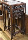 A nest of four Chinese rosewood tables, early 20th century W.42cm                                                                      