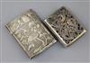 An early 19th century Chinese pierced silver cigarette case by Sunshing and one other.                                                 