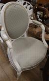 A Louis XV style white painted elbow chair                                                                                             