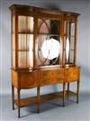 A fine quality 19th century Sheraton revival marquetry inlaid satinwood display cabinet, W.5ft 2in. D.1ft 6.5in. H.6ft 10in.           