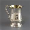 An early George III silver baluster mug, Samuel Whitford I, 13 oz.                                                                     