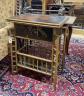 A Chinese lacquered bamboo rectangular folding card table, width 62cm, depth 41cm, height 78cm                                                                                                                              